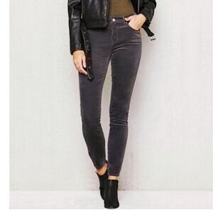 NWT PacSun Gray Skinny Jeans Mid Rise Stretch Ankle Length Velvet Velour Sz 26